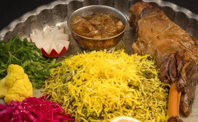 Baghali Polo with meat