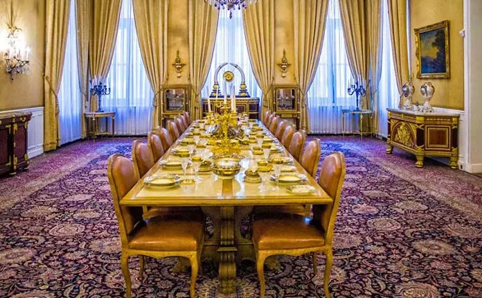 Saadabad Palace dining hall